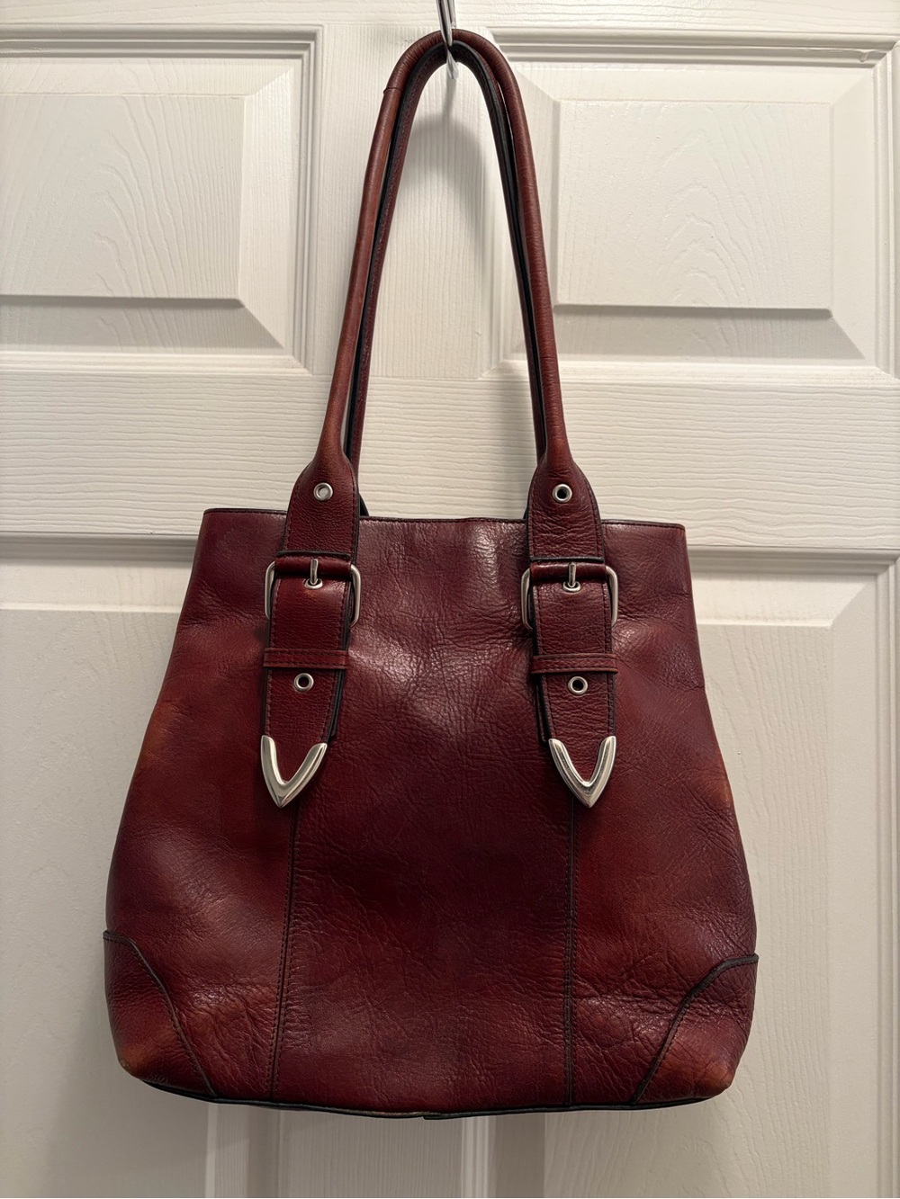 Wilsons Leather Oxblood Genuine Leather Tote Bag Shoulder Purse Burgundy